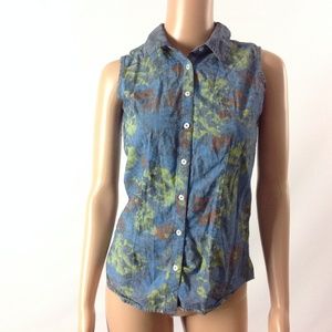 Dnmx Jeans Women's Tank Top Size S Button Down